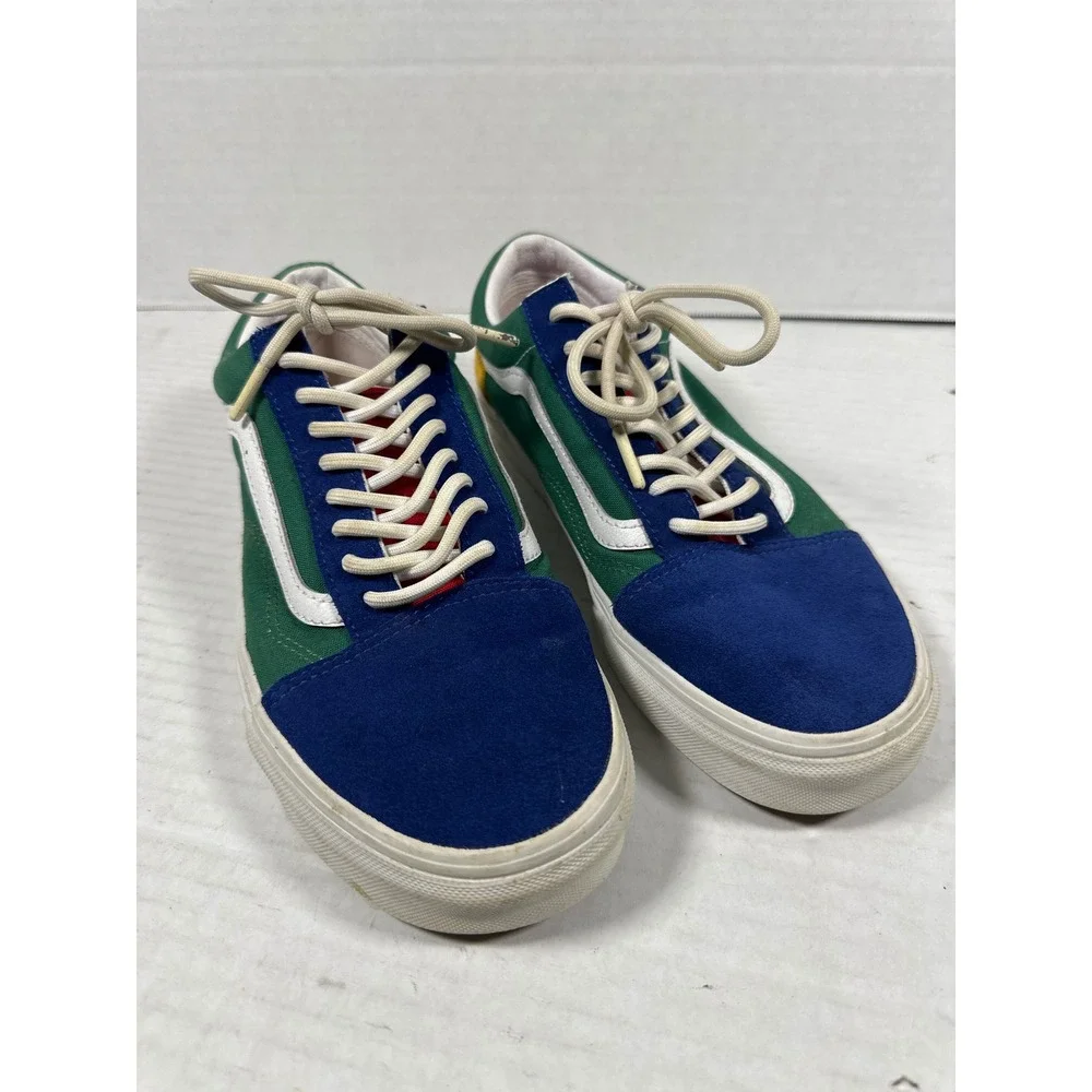 Vans Old Skool‎ Yacht Club Blue Green Yellow Red Colorblock Skate Shoes Sneakers